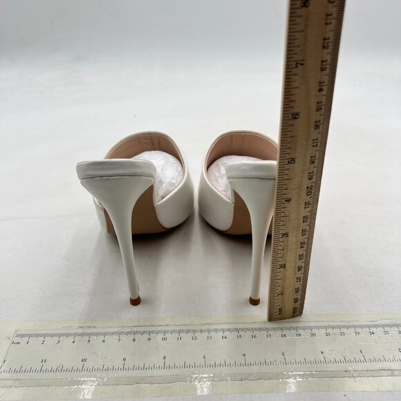 FOWT White Pointed Toe Classic Mules Slide Womens Stylish Thin High Heel Sandals - Picture 5 of 8